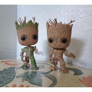 Lot Of 2 Funko Pop Marvel #49 #49 Loot Crate Groot - Loose OOB Out of Box